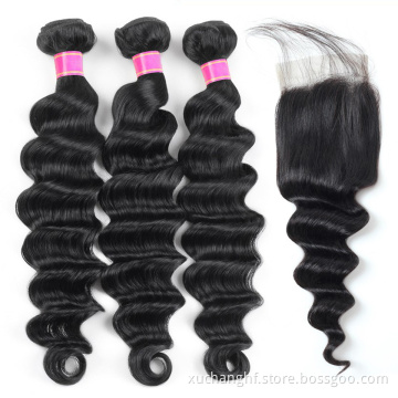 Hanfan Wholesale Loose Deep Human Hair Top Quality Extensions Bundles Brazilian Human Hair Weave Most Expensive Remy Hair